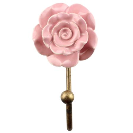 Pink Flower Ceramic Wall Hook